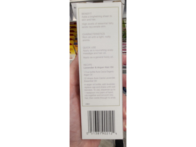 Aura Cacia Organic Rejuvenating Oil, Argan, 1 fl oz/30 mL