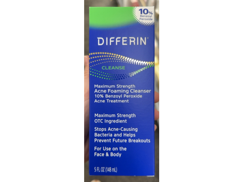 Differin Maximum Strength Acne Foaming Cleanser, 5 fl oz/148 mL