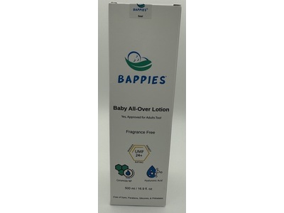 Bappies Baby All-Over Lotion, 16.9 fl oz/500 mL