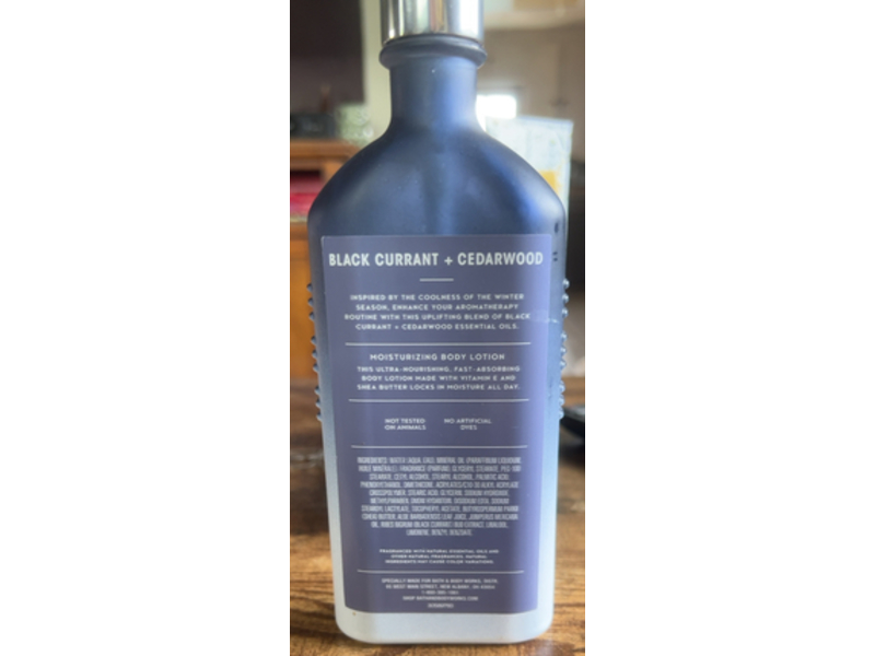 Bath & Body Works Aromatherapy Moisturizing Body Lotion, Black Currant + Cedarwood, 6.5 fl oz/192 mL