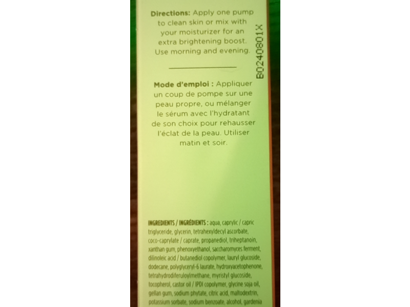 Burt's Bees Brightening Booster Serum, Vitamin C + Turmeric, 1 oz/28.3 g