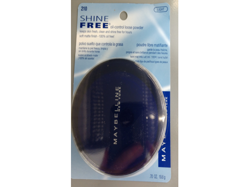 Maybelline New York Shine Free Oil-Control Loose Powder, 210 Light, 0.70 oz/19.8 g