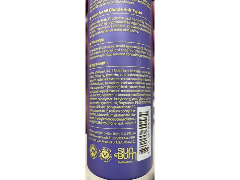 Sun Bum Blonde Purple Shampoo, 10 fl oz/295 mL