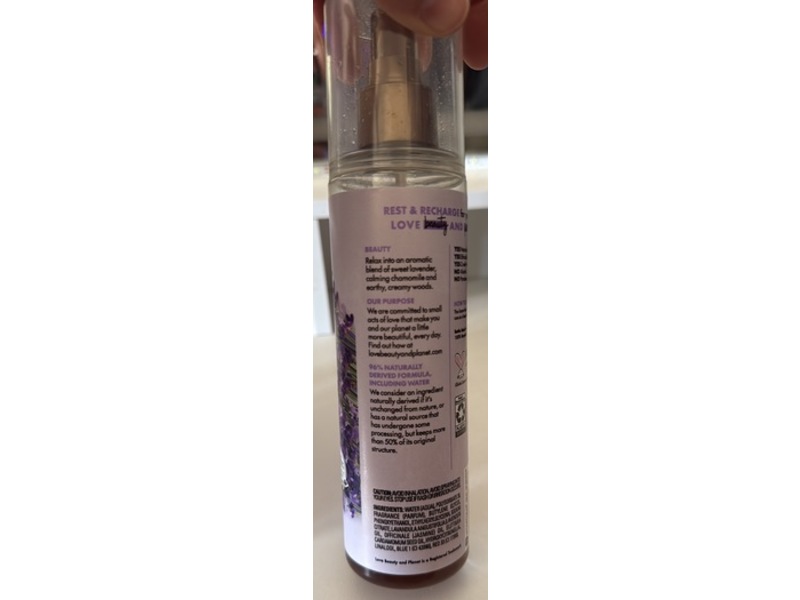 Love Beauty And Planet Beloved Fine Fragrance Body Mist, Lavender & Chamomile Tea, 8 fl oz