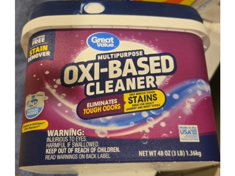 Great Value Multipurpose OXI-Based Cleaner, 48 oz/1.36 kg