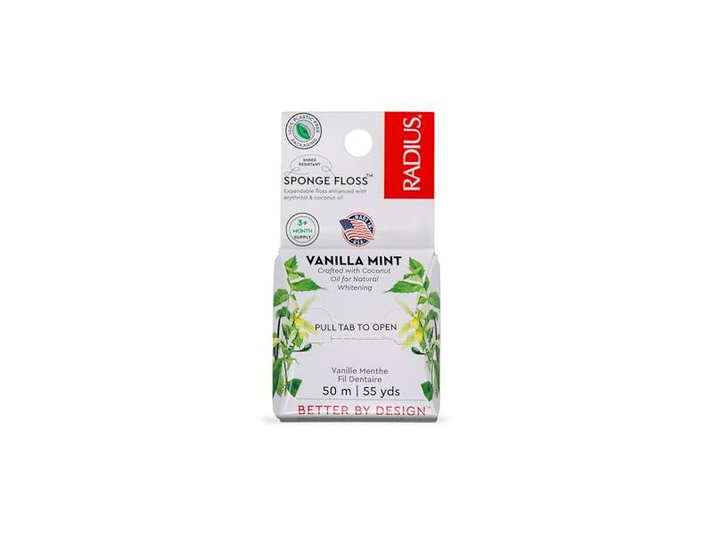 Radius Sponge Floss, Vanilla Mint, 50 m/55 yds