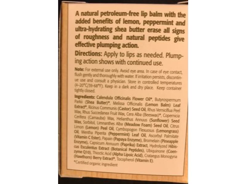 Eminence Organic Skin Care Citrus Lip balm, 0.27 fl oz/8 ml