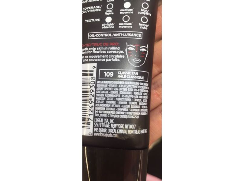L'Oreal Paris Infallible Pro-Matte Foundation Makeup, Classic Tan, 1 fl oz/30 mL