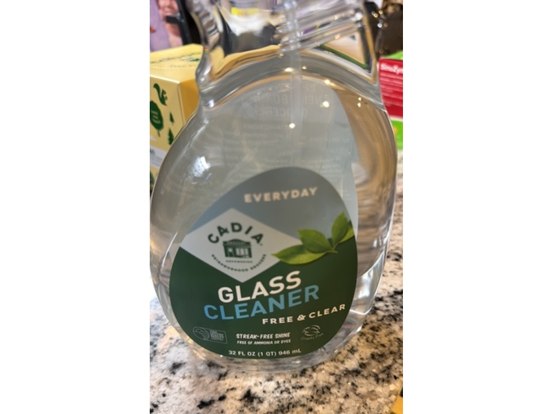 Cadia Glass Cleaner, Free & Clear, 32 fl oz/946 mL