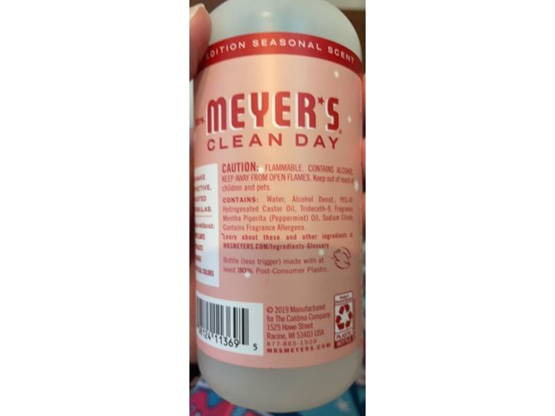 Mrs. Meyer's Clean Day Room Freshener, Non-Aerosol, Essential Oils, Peppermint Scent, 8 fl oz/236 mL