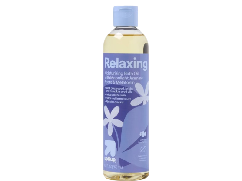 up&up Relaxing Moisturizing Bath Oil, Moonlight Jasmine & Melatonin, 8.8 fl oz/250 mL