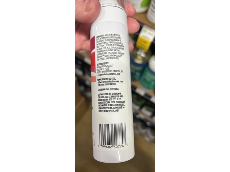 365 By Whole Foods Market Hair Spray, Apple Fruit Extract & Sage Leaf Extract, 5 fl oz/148 mL