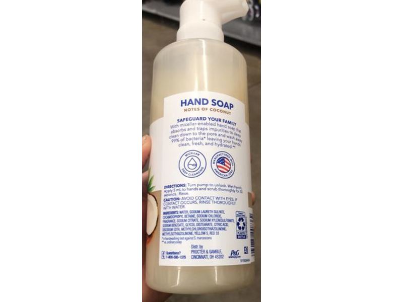 Safeguard Hydrating Hand Soap, Notes Of Coconut, 15.5 fl oz/458 mL