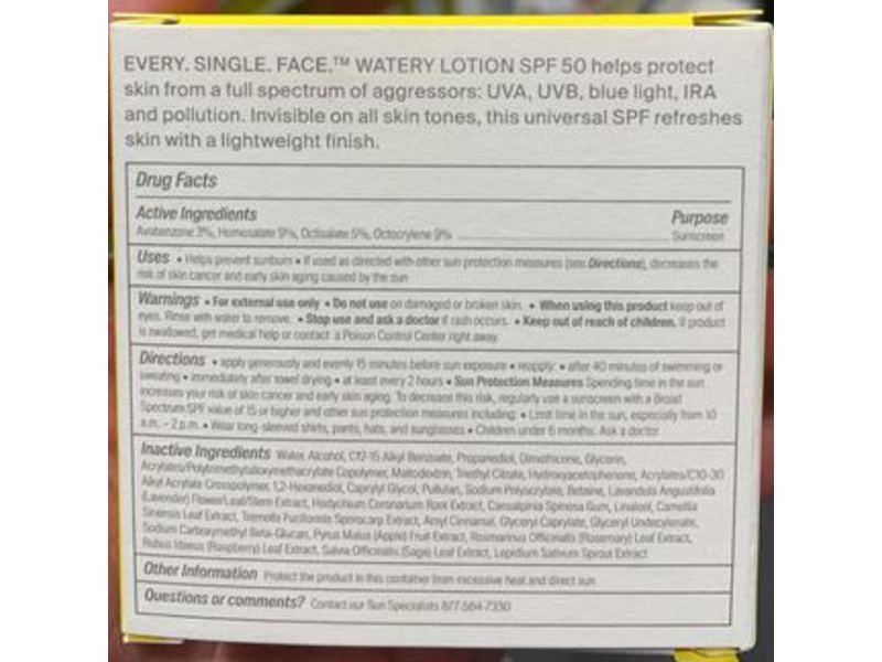Supergoop! Every. Single. Face. Watery Lotion, SPF 50, PA++++, 1.7 fl oz/50 mL