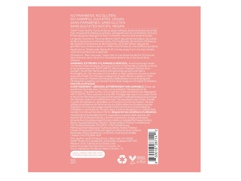 Verb Volume Dry Texture Spray , 1.6 oz/45 g