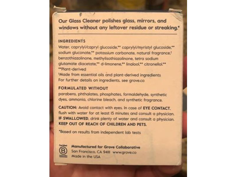 Grove Co. Glass Cleaner Concentrates, Orange & Rosemary, 2 Pack