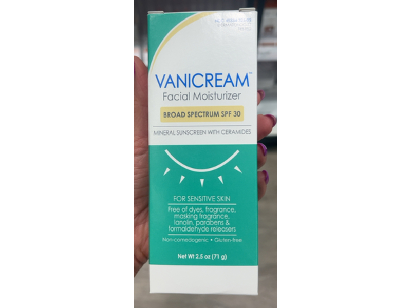 Vanicream Faical Mineral Sunscreen Moisturizer, SPF 30, 2.5 oz/71 g