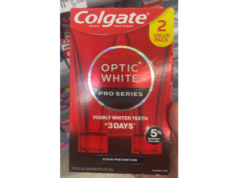 Colgate Visibly Whiter Teeth Toothpaste, Optic White, 3 oz/85 g, Pack Of 2