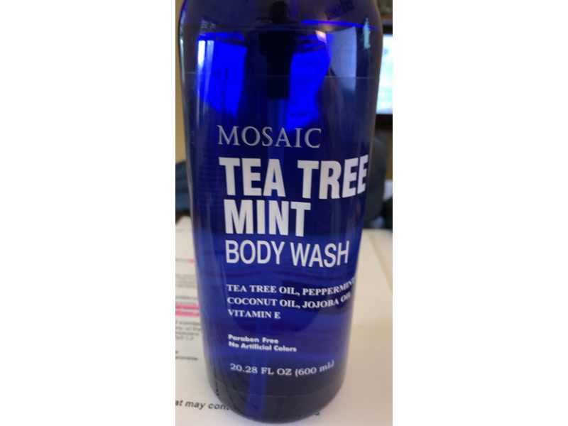Mosaic Tea Tree Mint Body Wash, Tea Tree, Peppermint, Coconut, Jojoba Oil, 20.28 fl oz/600 mL