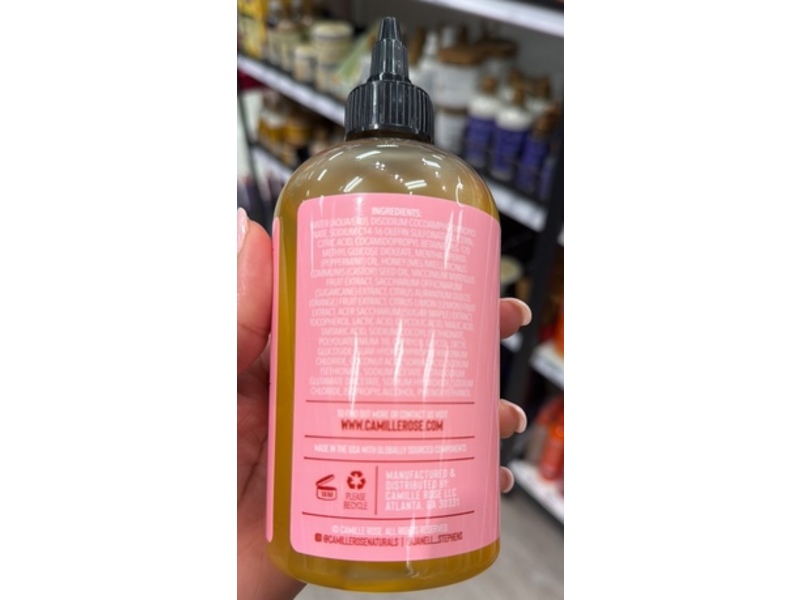 Camille Rose Clean Rinse Moisturizing & Clarifying Shampoo, Honey + Peppermint Oil, 12 fl oz/355 mL