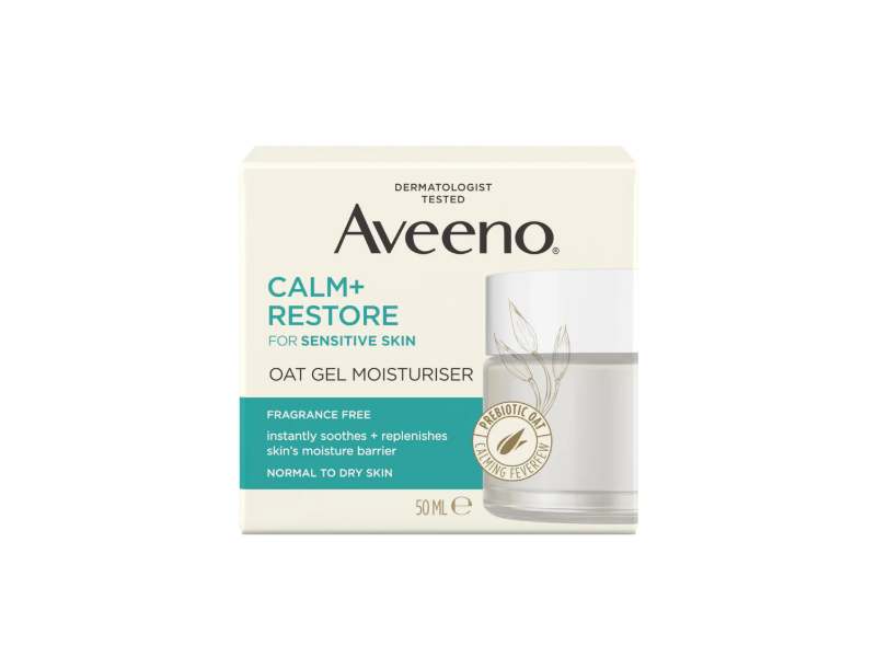 Aveeno Calm + Restore Oat Gel Moisturizer, Fragrance Free, 50 mL