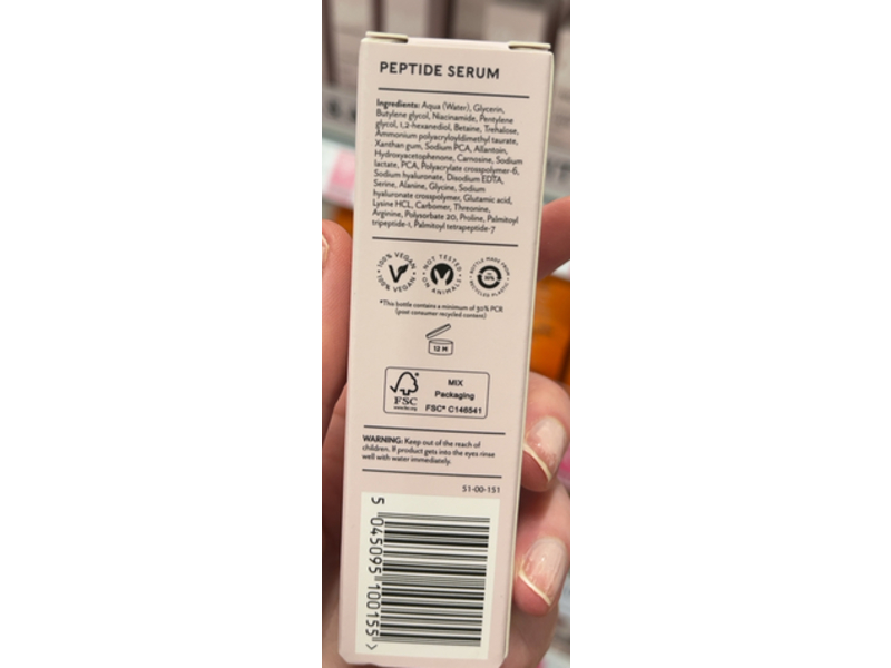 Boots Ingredients Peptide Serum, 30 mL