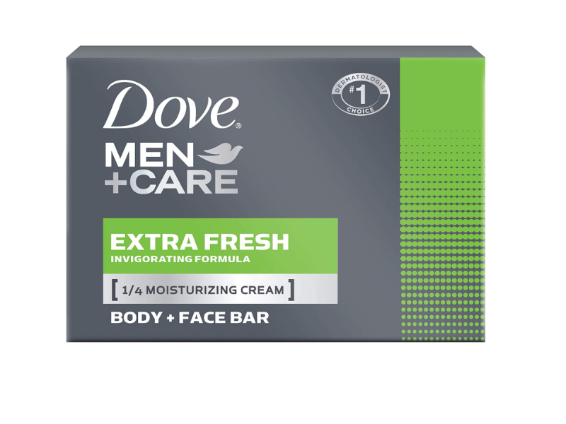 Dove Men + Care Body & Face Bar Soap, Extra Fresh, 3.17 oz