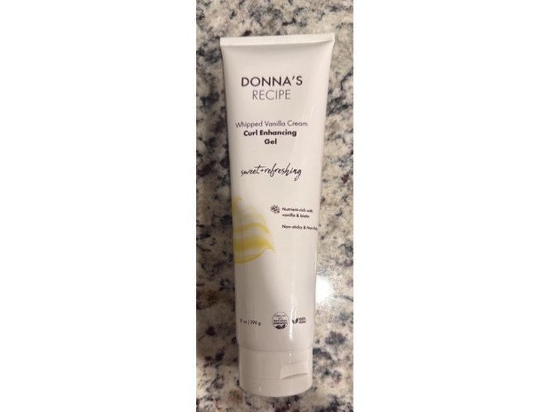 Donna's Recipe Curl Enhancing Gel, Whipped Vanilla Cream Sweet + Refreshing, 10 oz/290 g