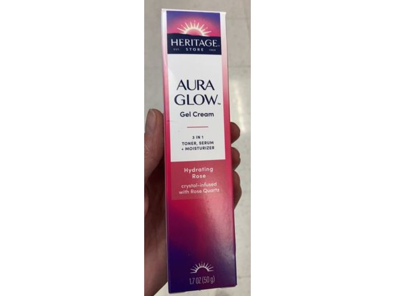 Heritage Store Aura Glow Gel Cream, Hydrating Rose, 1.7 oz/50 g