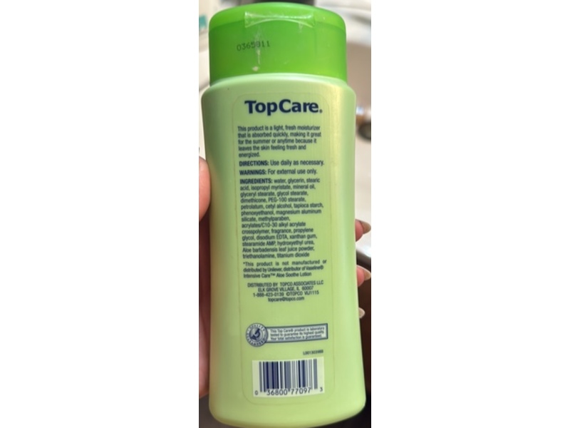 TopCare Moisture Care Body Lotion, Aloe Cool, 10 fl oz/295 mL