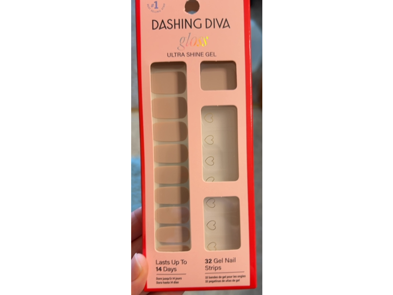 Dashing Diva Gloss Ultra Shine Gel Nail Strips Kit, Princess Charming, 32 Count