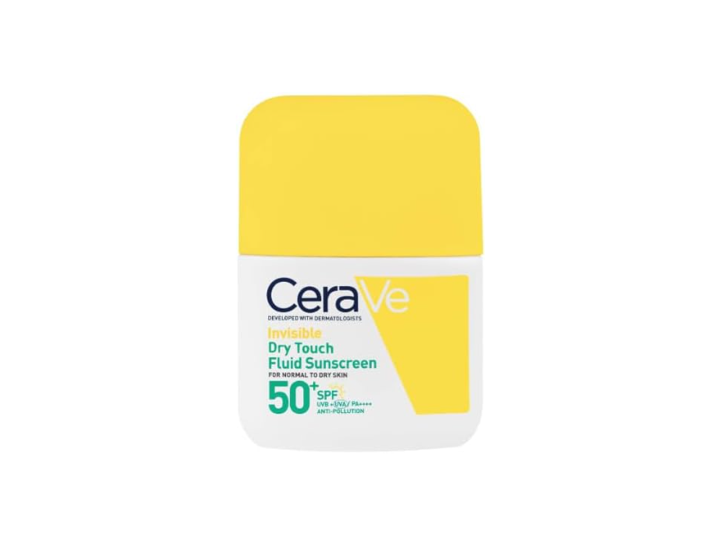 CeraVe Invisible Dry Touch Fluid Sunscreen, SPF 50+ PA++++, 1.69 fl oz/50 mL