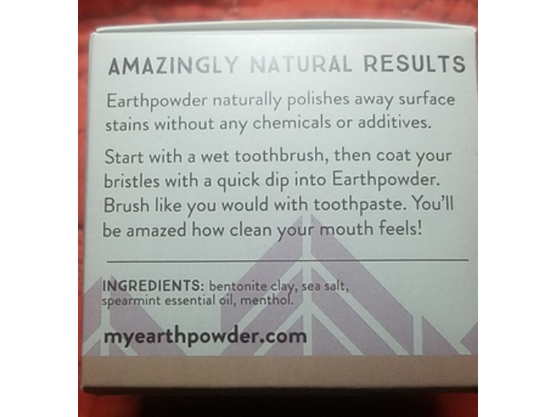 Redmond Earth Tooth Powder, Unsweetened Spearmint, 1.8 oz/51 g