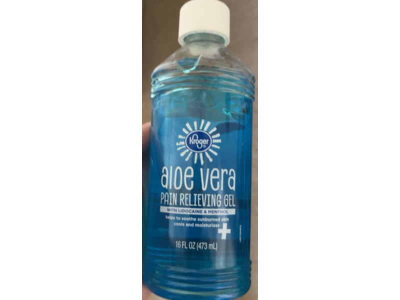 Kroger Aloe Vera Pain Relieving Gel, Lidocaine & Menthol, 16 fl oz/473 mL