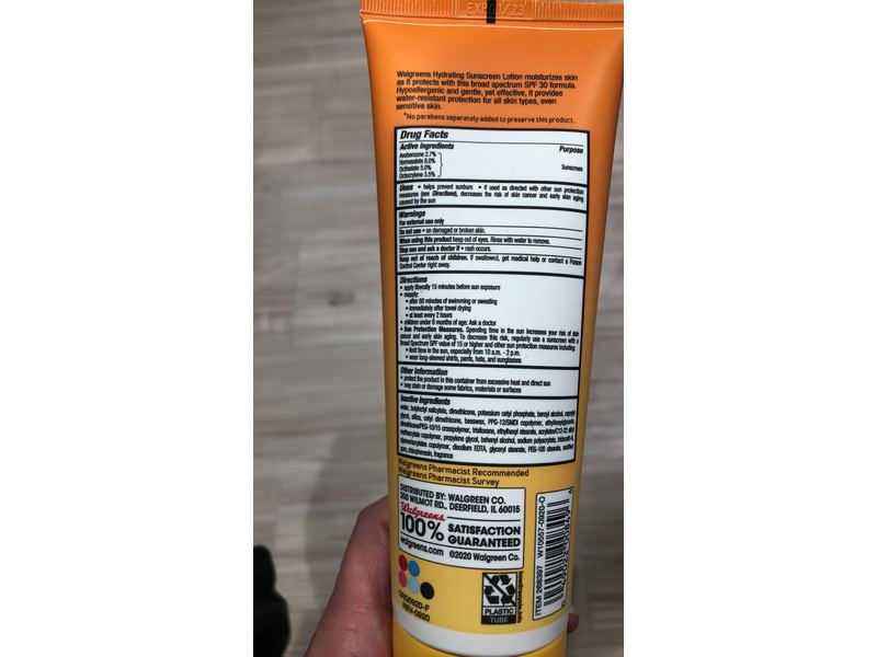 Walgreens Hydrating Sunscreen Protection, SPF 30, 8 fl oz/237 mL