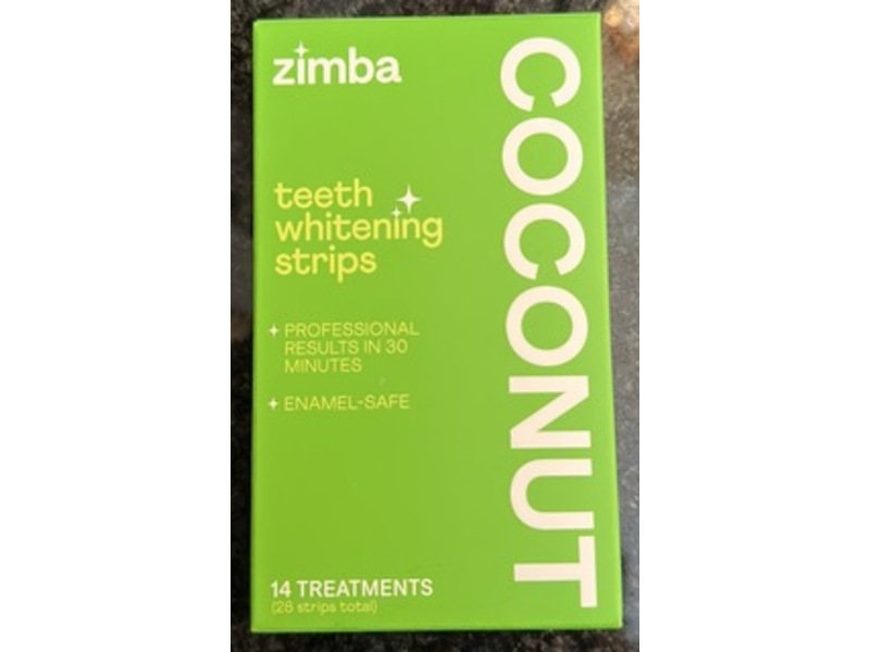 Zimba Teeth Whitening Strips, Coconut, 28 Count