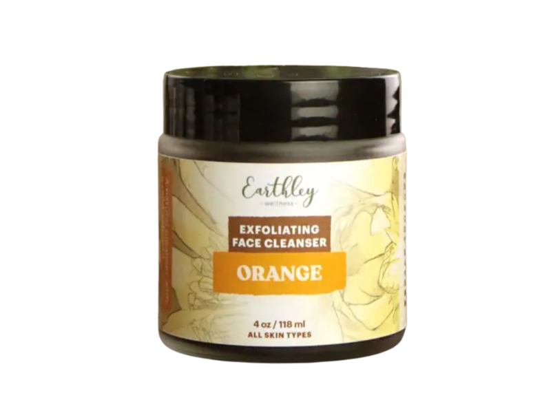 Earthley Wellness Exfoliating Face Cleanser, Orange, 4 oz/118 mL