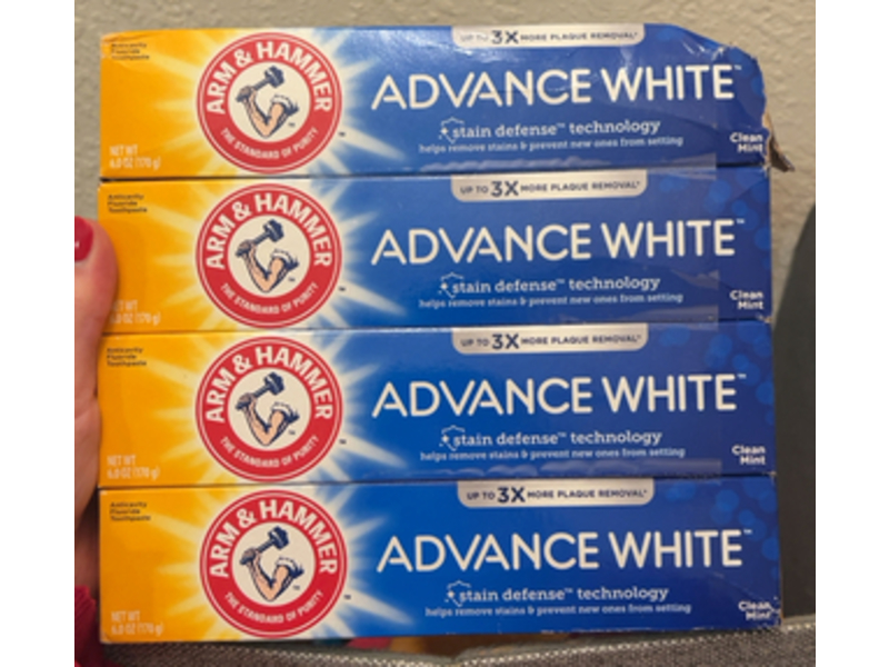 Arm & Hammer Advance White Toothpaste, Clean Mint, 6.0 oz/170 g, 4 Count