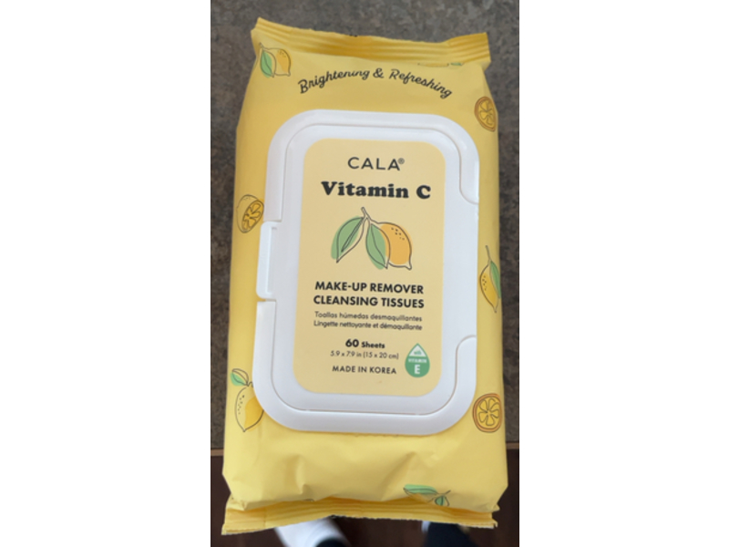 Cala Make - Up Remover Cleansing Tissues, Vitamin C, 60 Count