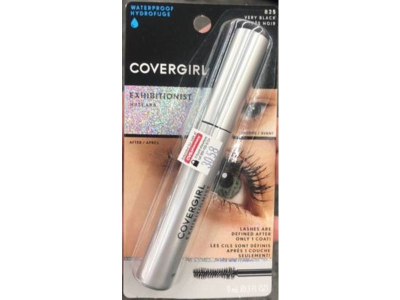 Covergirl Exhibitionist Mascara, 825 Very Black, Waterproof, 0.3 fl oz/9 mL