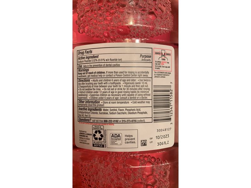 Listerine Anticavity Fluoride Rinse, Pink Lemonade, 16.9 fl oz/500 mL, Pack Of 6