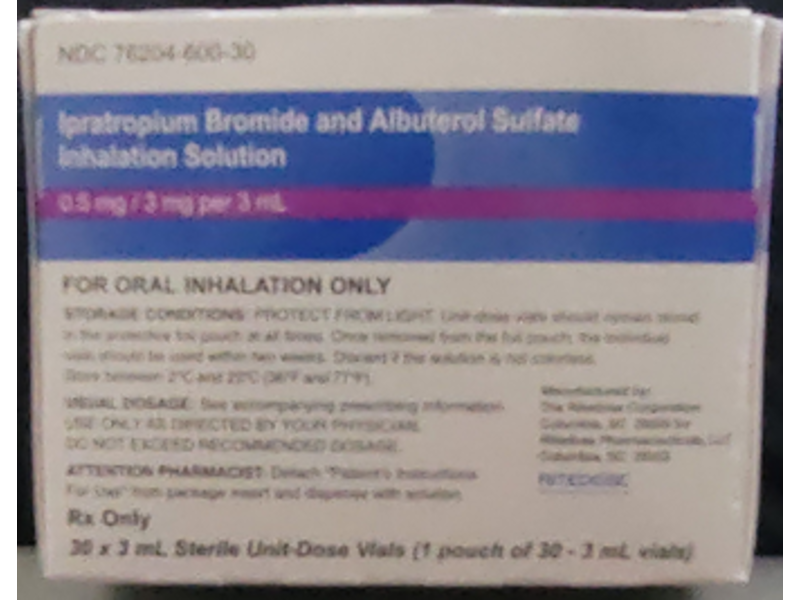 Ipratropium Bromide And Albuterol Sulfate Inhalation Solution 0.5 mg/3Mg per 3 mL, Nephron Pharmaceuticals Corporation