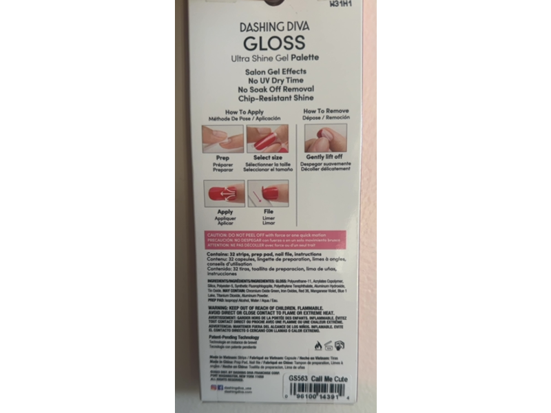 Dashing Diva Gloss Ultra Shine Nail Strips, Call Me Cute, 32 Count