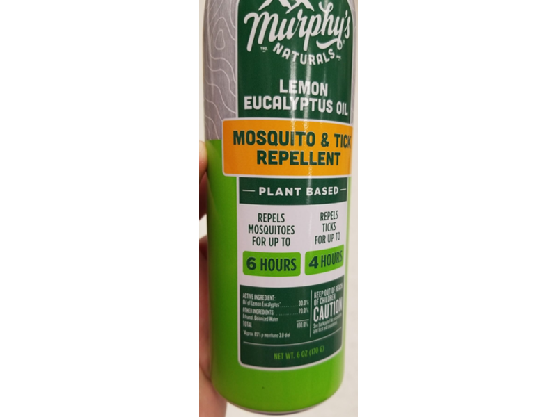 Murphy's Naturals Mosquito & Tick Repellent, Lemon Eucalyptus Oil, 6 oz/170 g