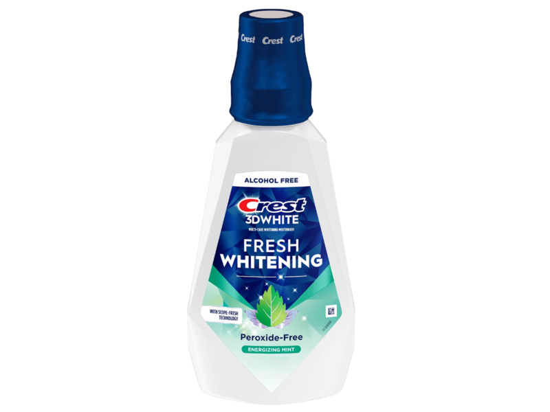 Crest 3D White Fresh Whitening Mouthwash, Energizing Mint, 3.3 fl oz/100 mL