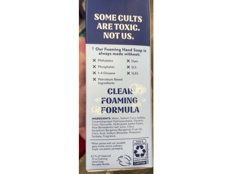 Cleancult Foaming Hand Soap Eco Refills, Sea Minerals, 32 fl oz/946 mL