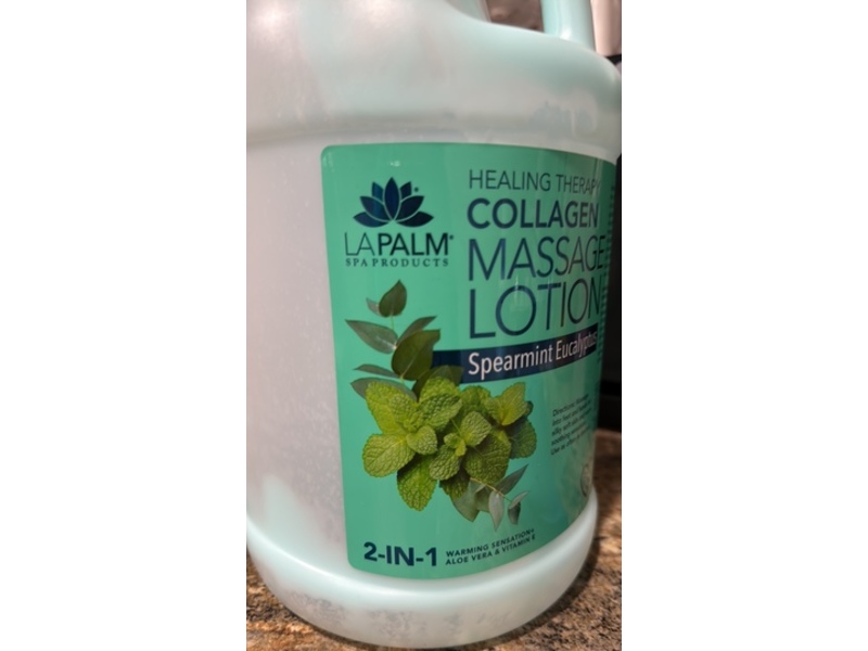 La Palm Collagen Massage Lotion, Spearmint Eucalyptus, 3785 mL