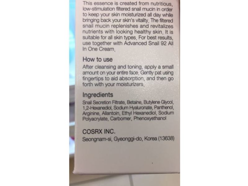 CosRX Advanced Snail 96 Mucin Power Essence, 3.38 fl oz/100 mL