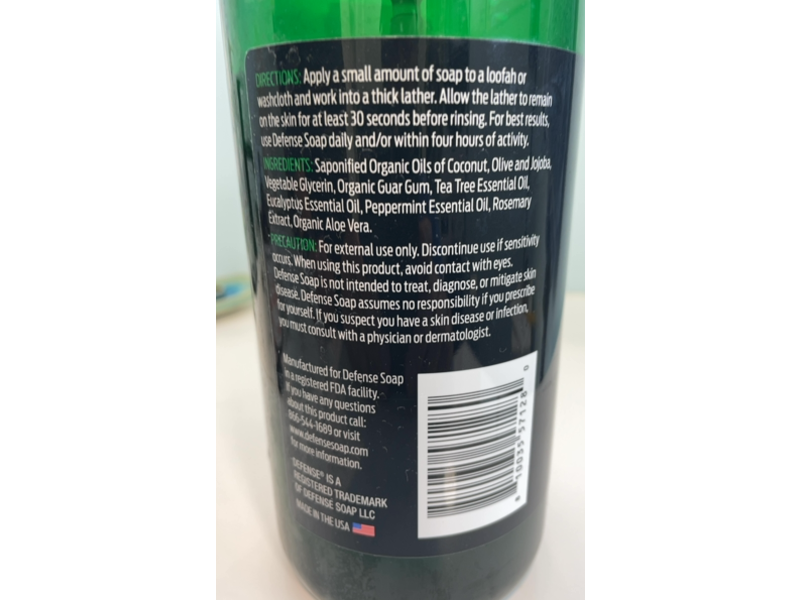 Defense Daily Clean Shower Gel, Peppermint, 32 fl oz