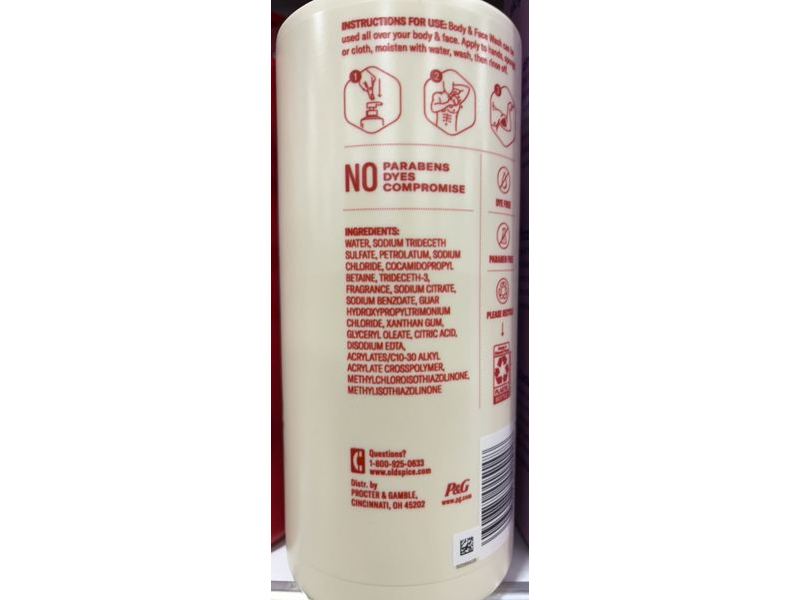 Old Spice Gentle Man's Blend 24 Hr Lock-In Moisture Body & Face Wash, Lavender & Mint, 16.9 fl oz, 500 mL, Pack Of 4